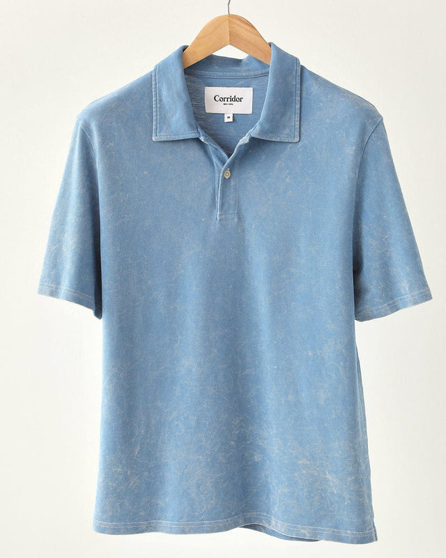 Corridor Acid Wash Indigo Polo