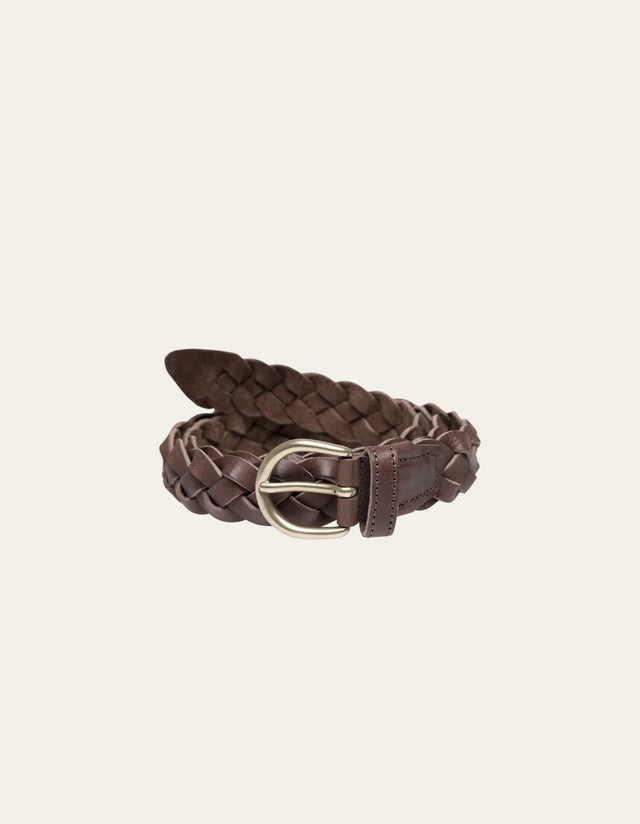 Les Deux Victor Braided Belt - Brown