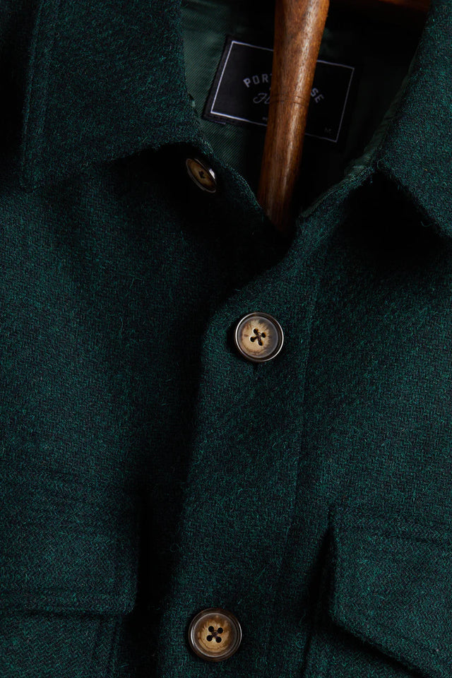 Portuguese Flannel Wool Field Overshirt - Green