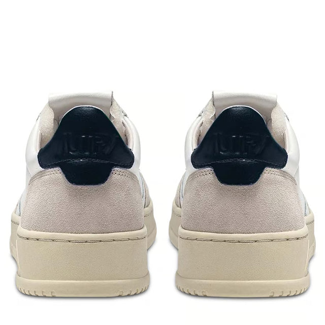 Autry Medalist Low Sneaker in Suede and Leather White/Blue