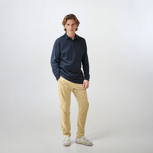 Kerrin Long Sleeve Polo - Navy