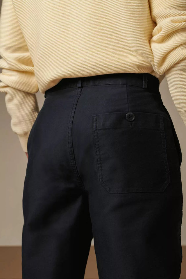Le Mont St Michel Perig Wide Leg Work Trouser - Navy