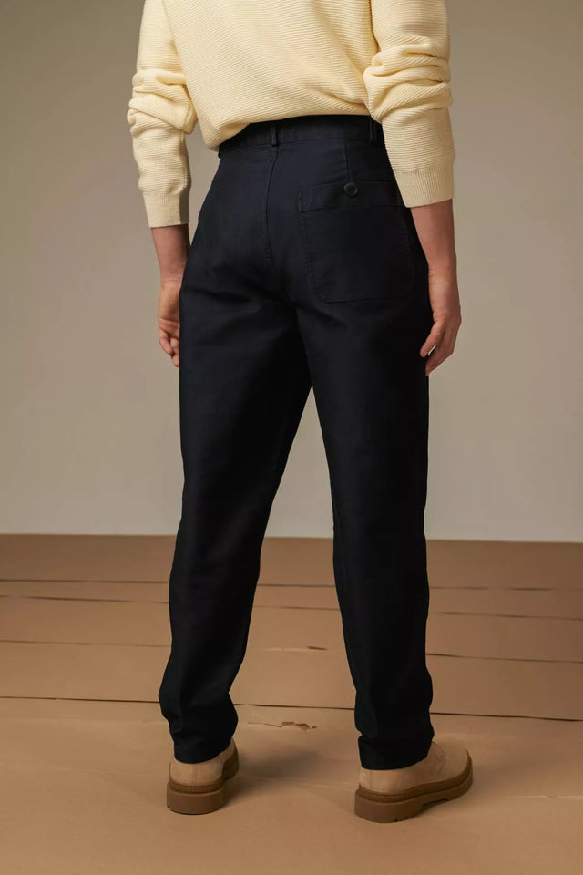 Le Mont St Michel Perig Wide Leg Work Trouser - Navy