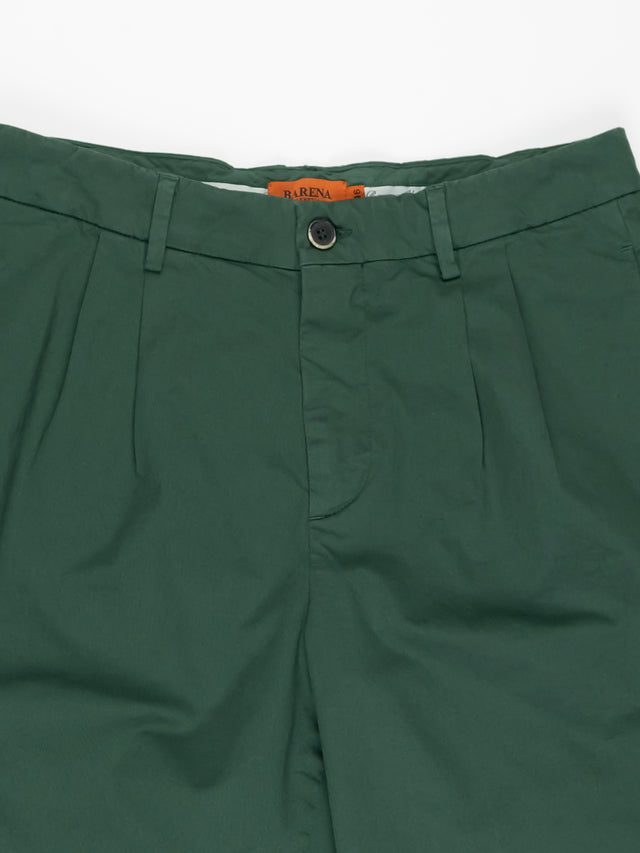 Barena Scandola Stino Pleated Cotton Shorts Bottiglio