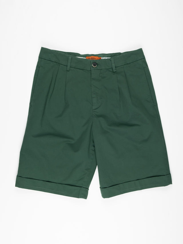 Barena Scandola Stino Pleated Cotton Shorts Bottiglio