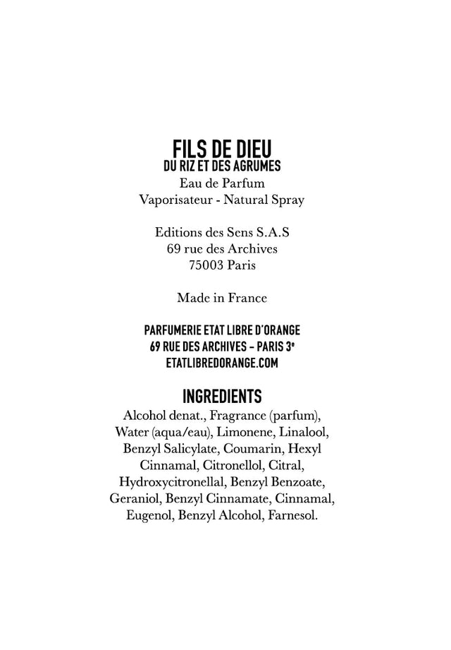 Etat Libre D'Orange Fils De Dieu Parfum 50ml