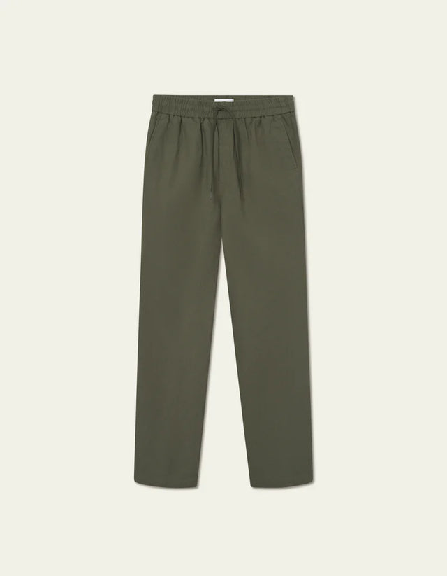 Les Deux Patrick Linen Pants - Olive Night