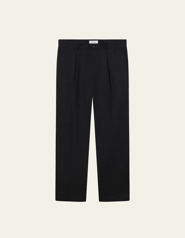 Les Deux Reece Pleated Heavy Twill Pants - Black