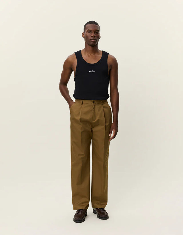 Les Deux Reece Pleated Heavy Twill Pants - Dark Sand