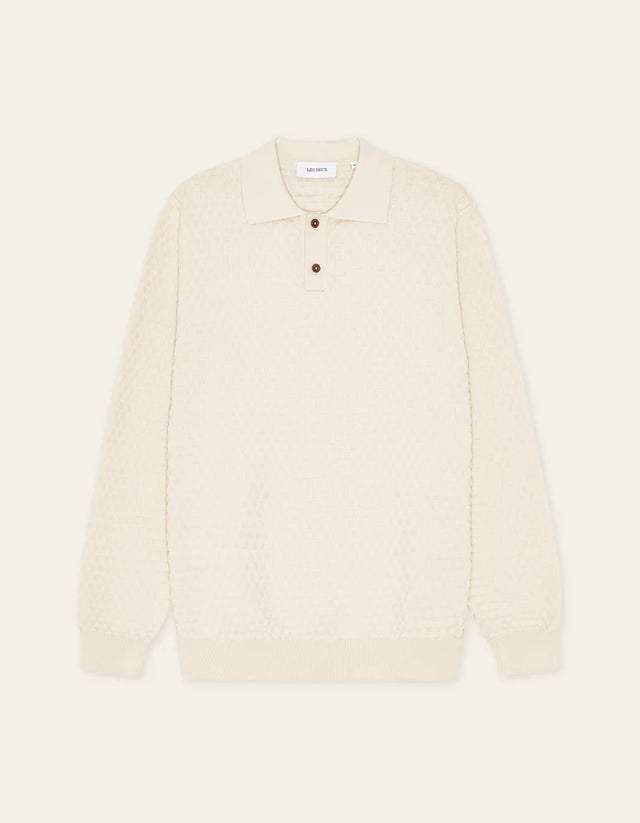 Les Deux Billy Weave Knitted Long Sleeve Polo