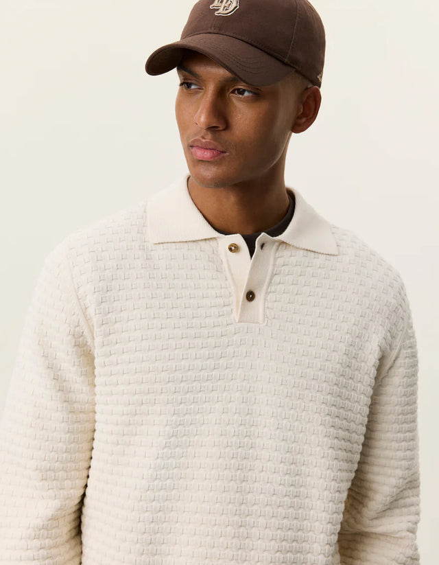 Les Deux Billy Weave Knitted Long Sleeve Polo
