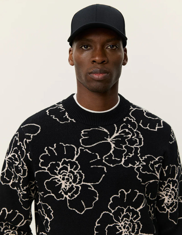 Les Deux Gaston Poppy Jacquard Knit - Black