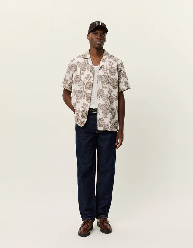 Les Deux Lesley Flower Jacquard Short Sleeve Shirt
