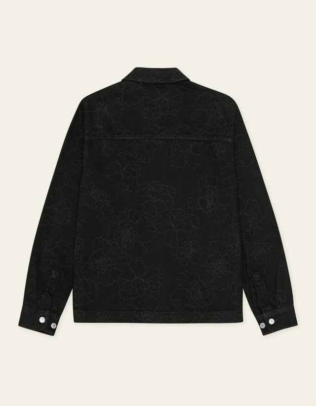 Les Deux Layton Aop Denim Overshirt - Black