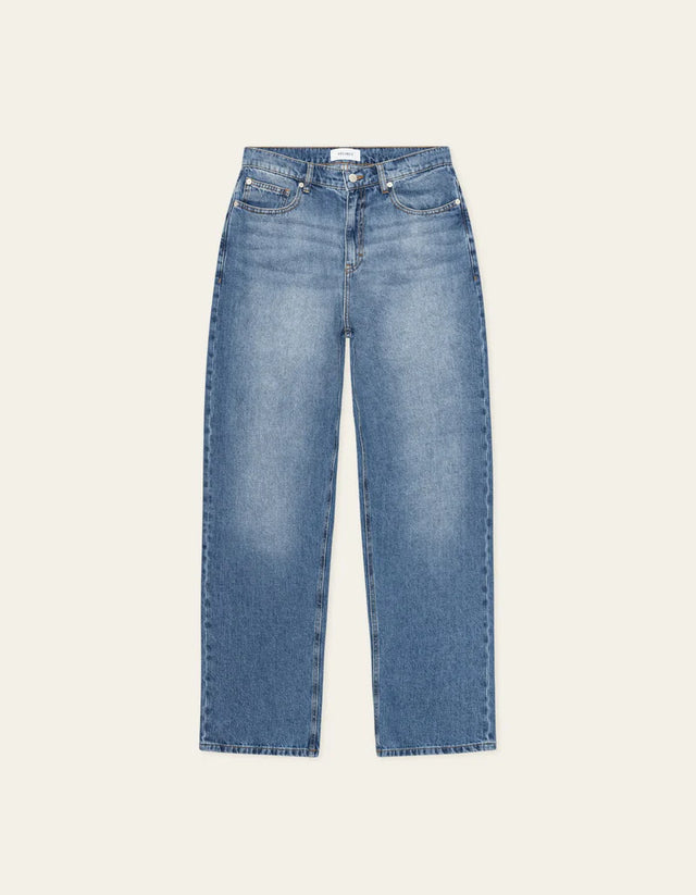 Les Deux Roi Washed Denim Jeans - Medium Indigo Wash