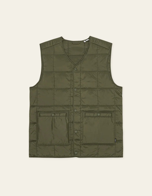 Les Deux Matt Quilted Vest - Olive Night