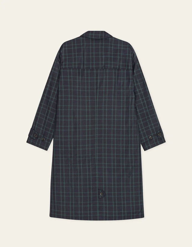 Les Deux Mateo Check Coat - Dark Navy
