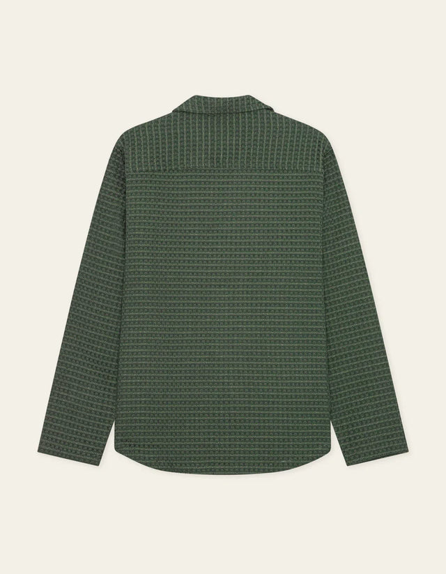 Les Deux Check Seersucker Overshirt - Pine Green