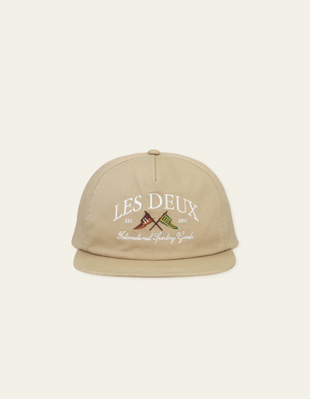 Les Deux Ivy League Twill Letterman Cap - Dark Sand