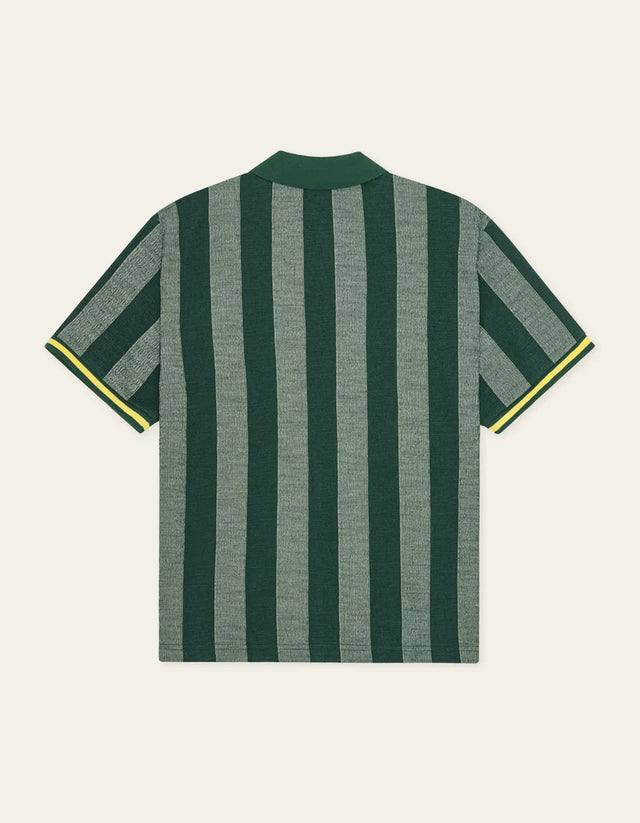 Les Deux Stripe Jacquard Football Jersey - Pine Green