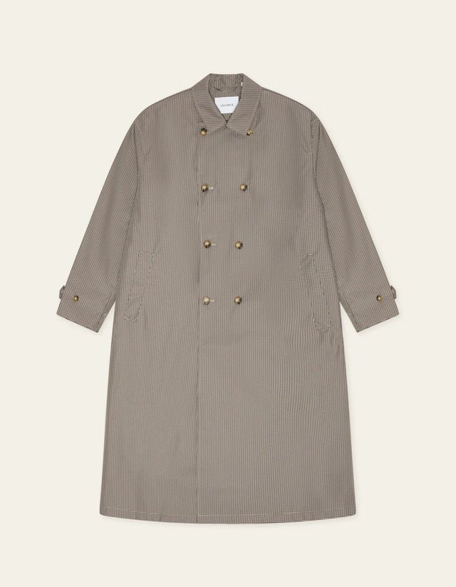 Les Deux Mini Check Trenchcoat - Incense Beige
