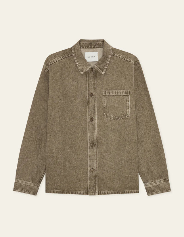 Les Deux Denim Overshirt - Light Brown