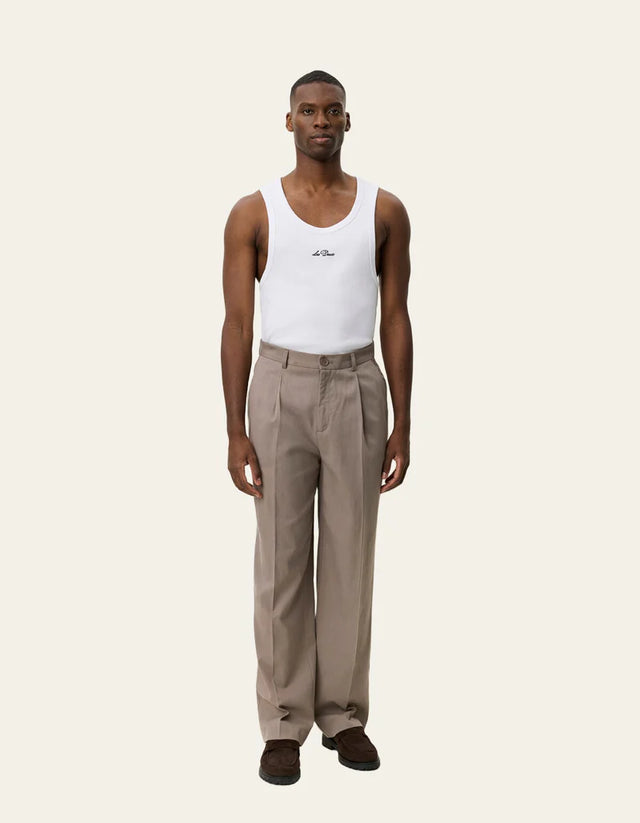 Les Deux Reece Pleated Twill Suit Pants - Walnut Brown