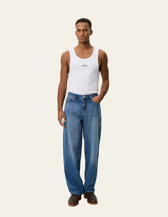 Les Deux Roi Washed Denim Jeans - Medium Indigo Wash