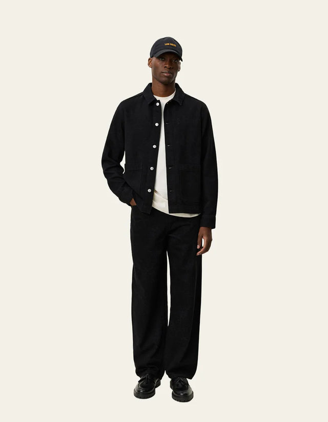 Les Deux Layton Aop Denim Overshirt - Black