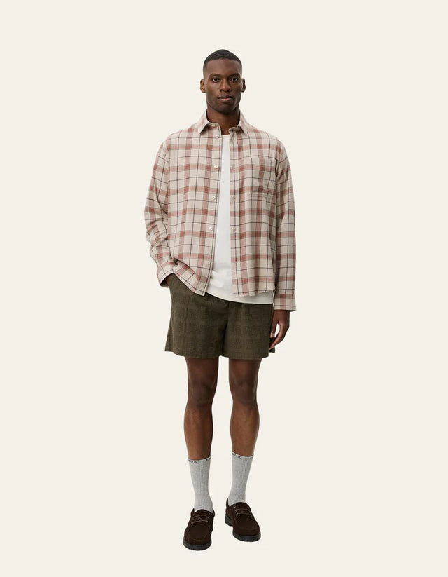 Les Deux Lennon Check Overshirt - Light Sand
