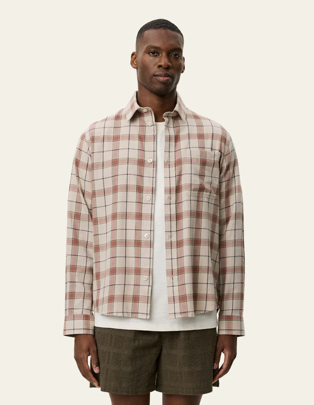 Les Deux Lennon Check Overshirt - Light Sand