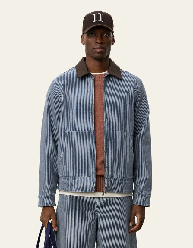 Les Deux Robert Striped Jacket - Dark Navy