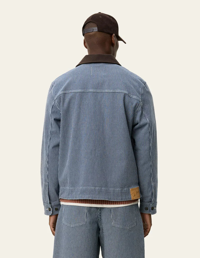 Les Deux Robert Striped Jacket - Dark Navy