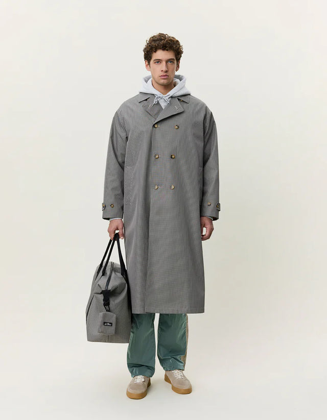 Les Deux Mini Check Trenchcoat - Incense Beige