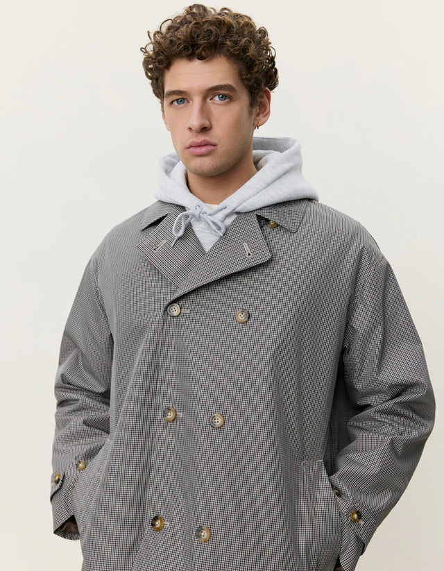 Les Deux Mini Check Trenchcoat - Incense Beige