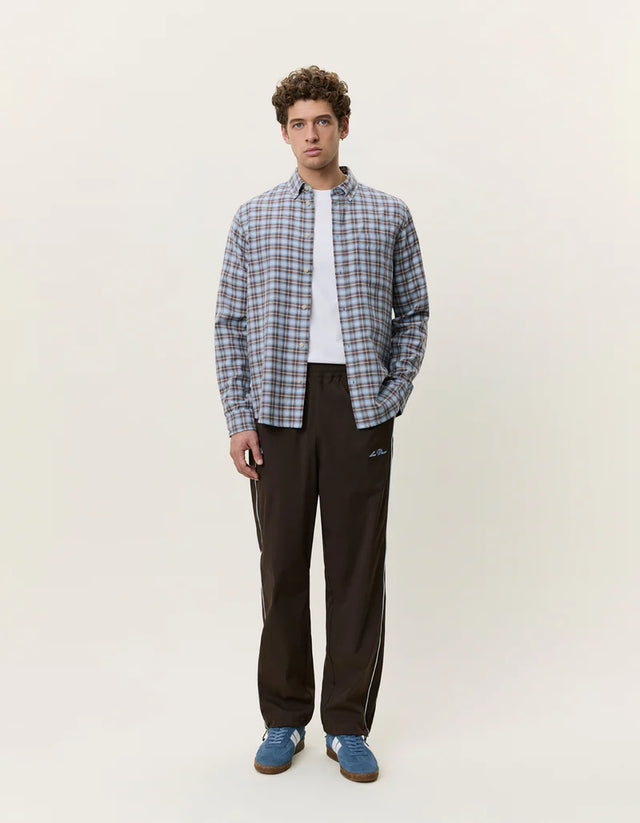 Les Deux Check Shirt - Faded Denim Blue