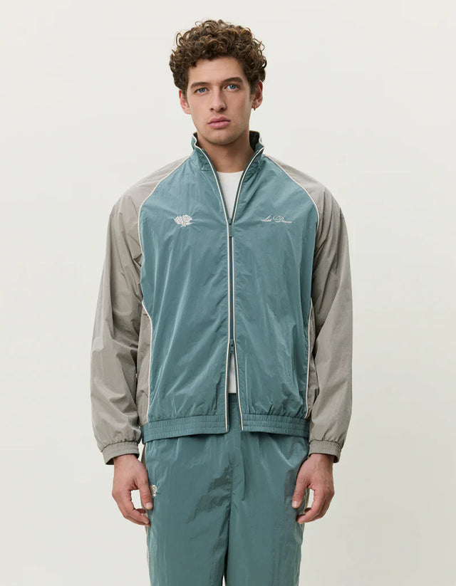 Les Deux Shiny Crisp Track Jacket - Tea Green