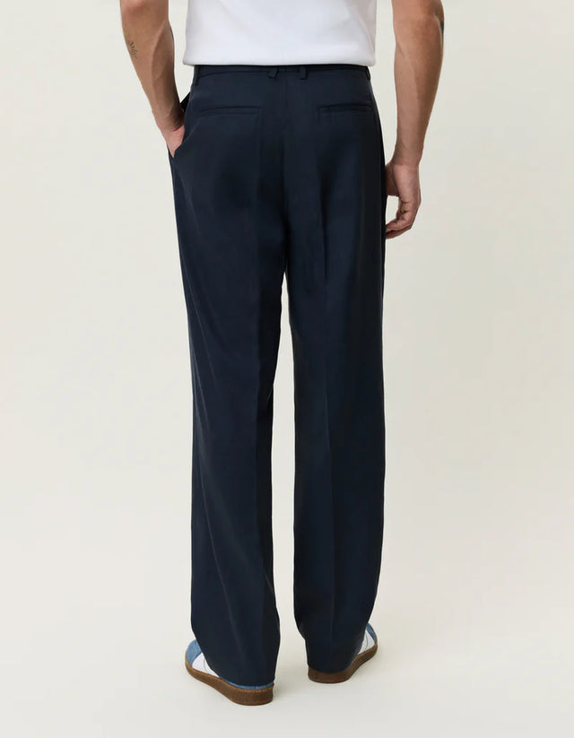 Les Deux Pleated Twill Suit Pants - Dark Blue Night