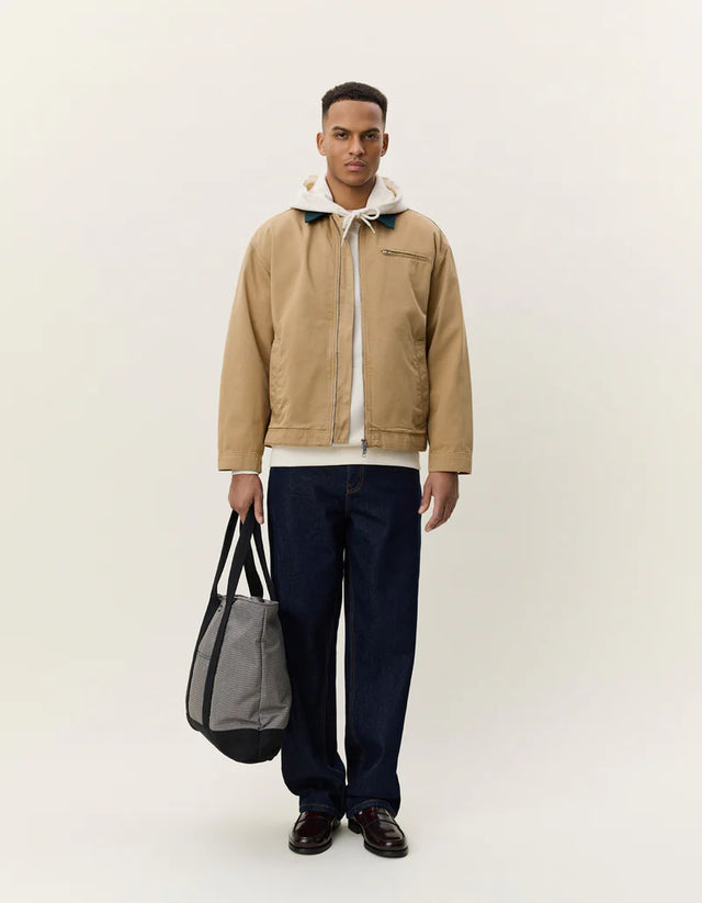 Les Deux Twill Zipper Jacket - Incense Beige
