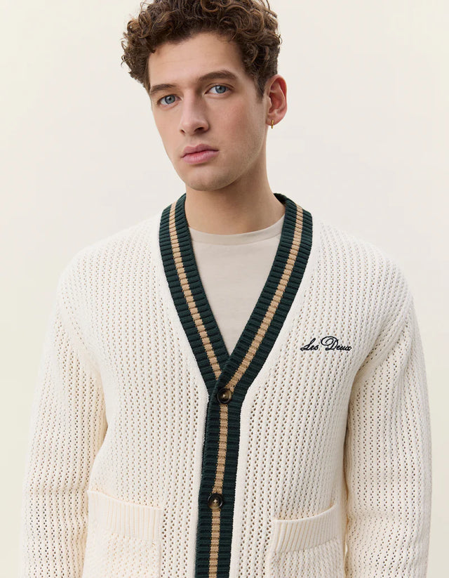 Les Deux Lace Knitted Cardigan - Eggnog White