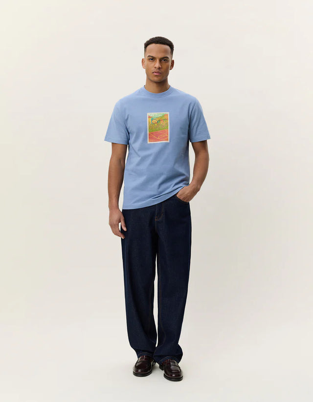 Les Deux Court T-shirt - Faded Denim Blue