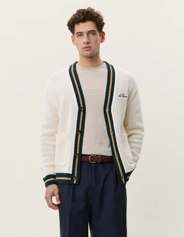 Les Deux Lace Knitted Cardigan - Eggnog White
