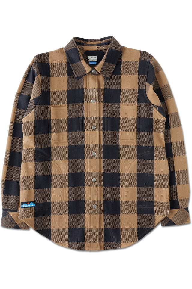 Kavu Wren Woman's Flannel Overshirt - Brown Bear Trail
