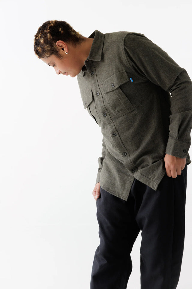 Kavu Trappers Peak Flannel Shirt - Kelp Forest
