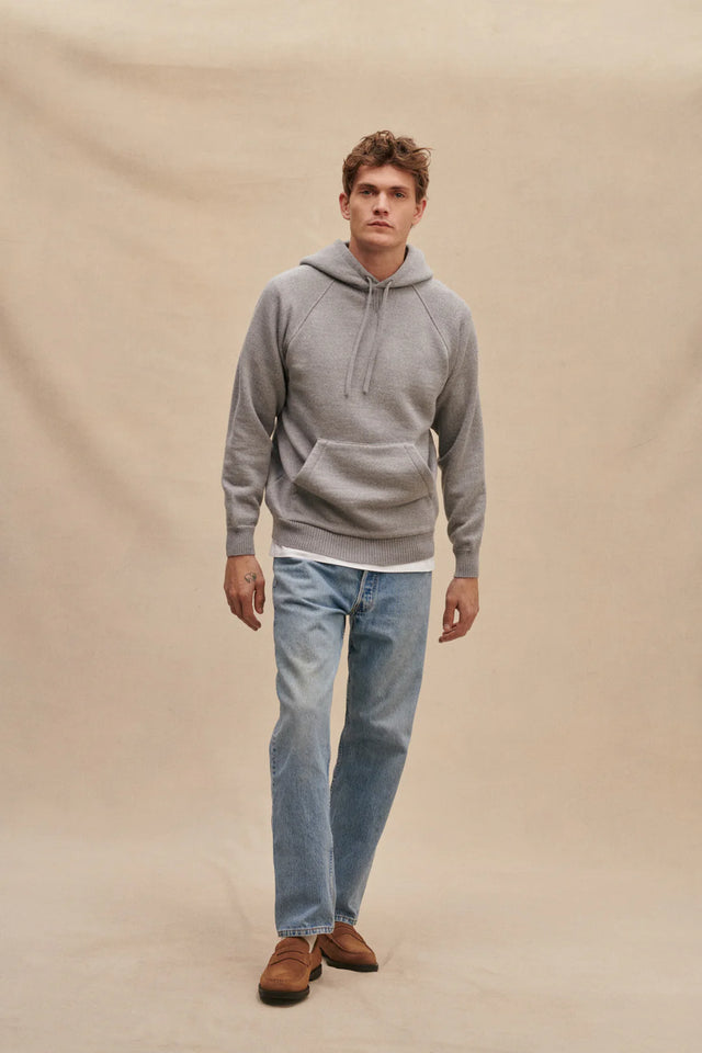 Le Minor Merino Hooded Sweater - Grey