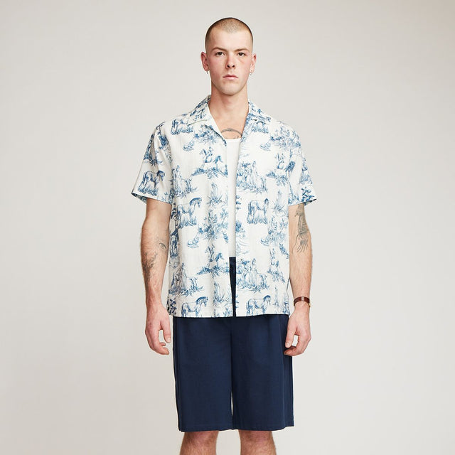 Brotherwolf Porcelain Cuban Shirt - Blue