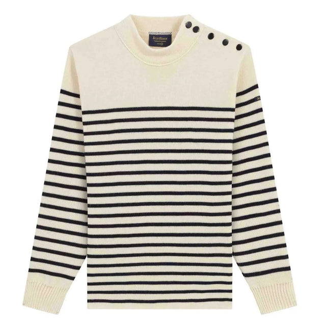 Le Minor Striped Sailor Sweater - Ecru/Marine