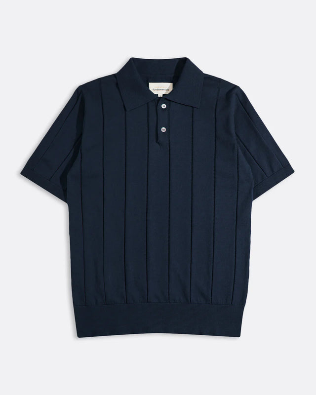 Far Afield Jacobs Knitted Polo Shirt - Navy