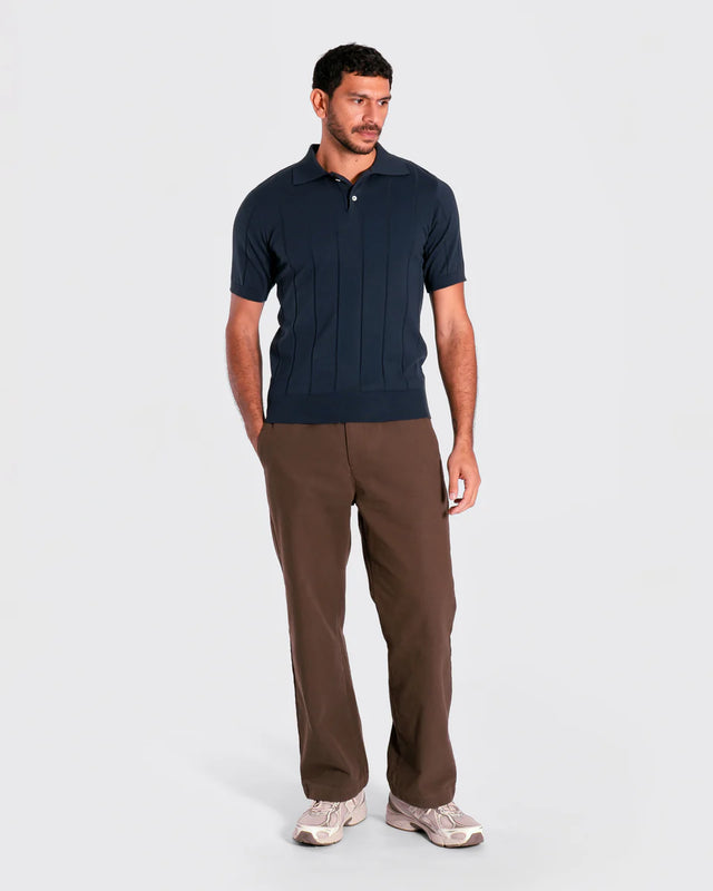 Far Afield Jacobs Knitted Polo Shirt - Navy