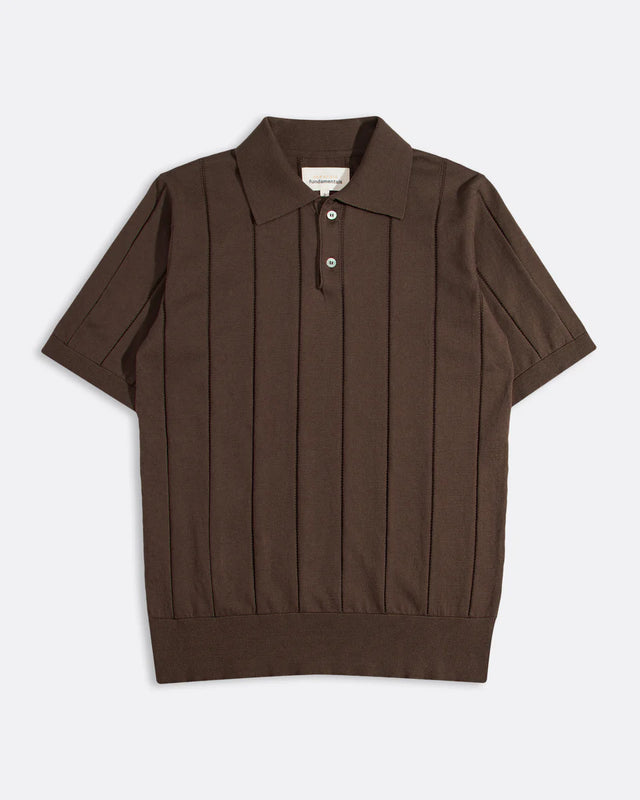 Far Afield Jacobs Knitted Polo Shirt - Brown